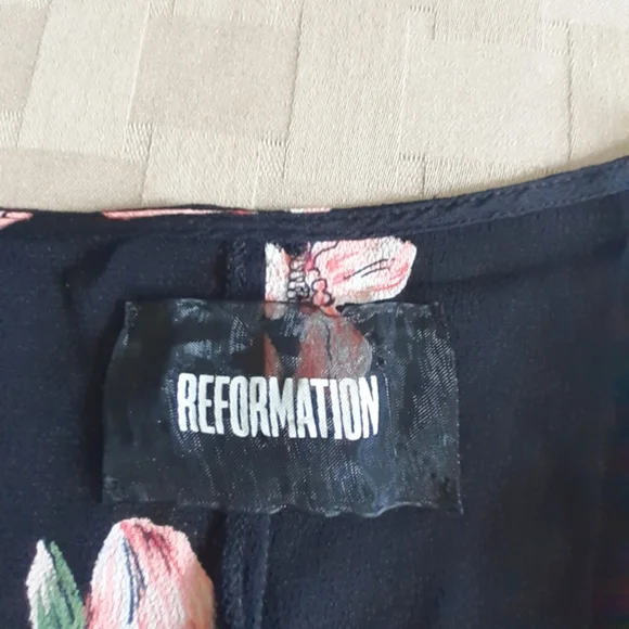 Reformation Black Floral Mini Dress - Picture 10 of 14